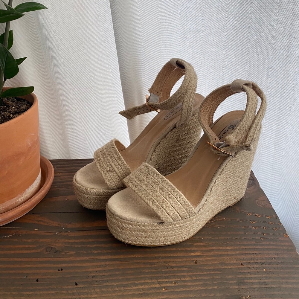 Ankle strap platform wedge